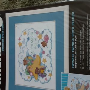 Birth Record cross stitch chart